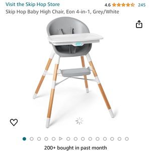 Skip Hop Baby High Chair, Eon 4-in-1, Grey/White